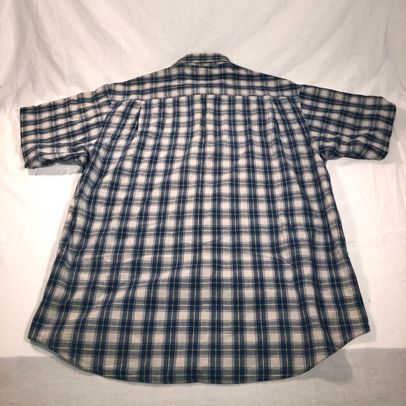 VINTAGE Men's Guess Plaid Short Sleeve Casual Button Up Shirt Size Large Blue - Picture 6 of 6